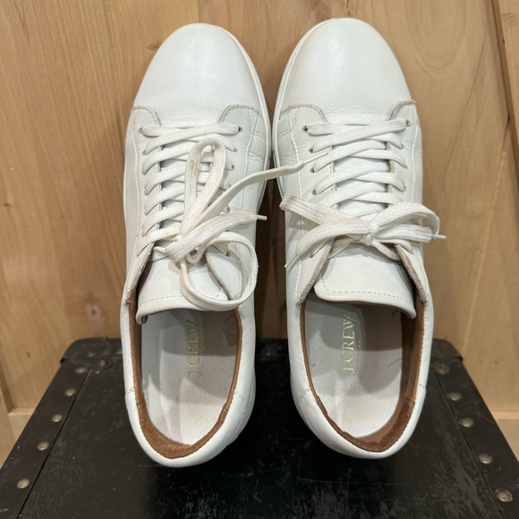 J.Crew Court Leather Low Top Round Toe Comfort Sneaker White Men's Size 11 - Picture 11 of 15